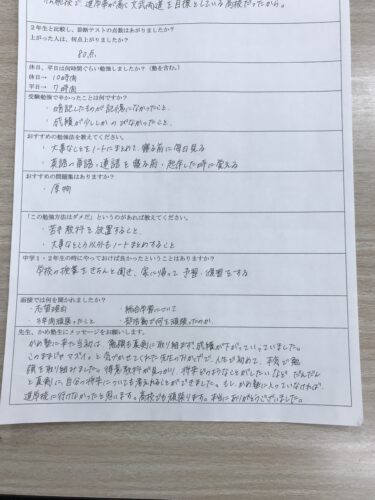 今年も受験者志望校　全員合格